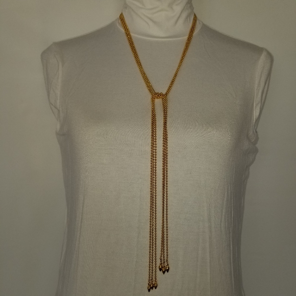 ✅1015 NWOT RARE Gold Tone Metal Beads  45" Necklace - Picture 7 of 15